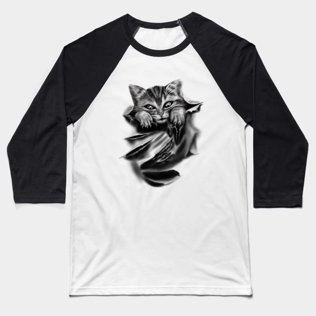 a cute cat Baseball T-Shirt by Rehab.k